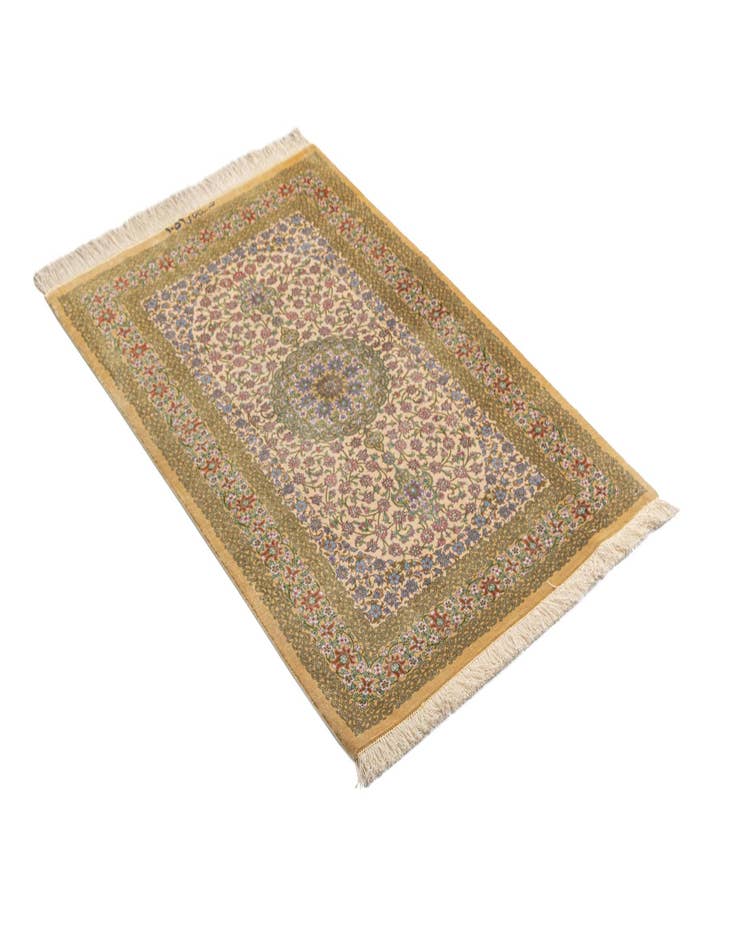 Detail image of 2' 8 x 4' 2 Ghom Silk Rug