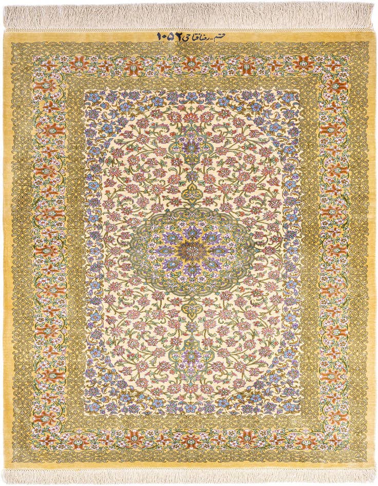 Detail image of 2' 8 x 4' 2 Ghom Silk Rug