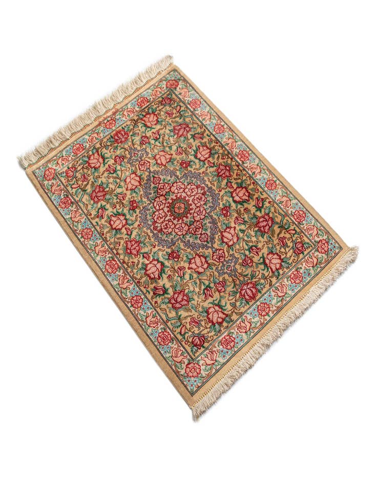 Detail image of 1' 11 x 2' 7 Ghom Silk Rug