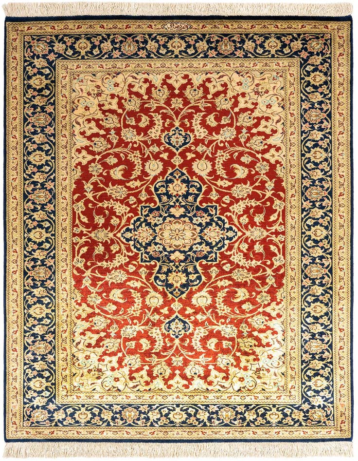 Detail image of 2' 7 x 4' 3 Ghom Silk Rug