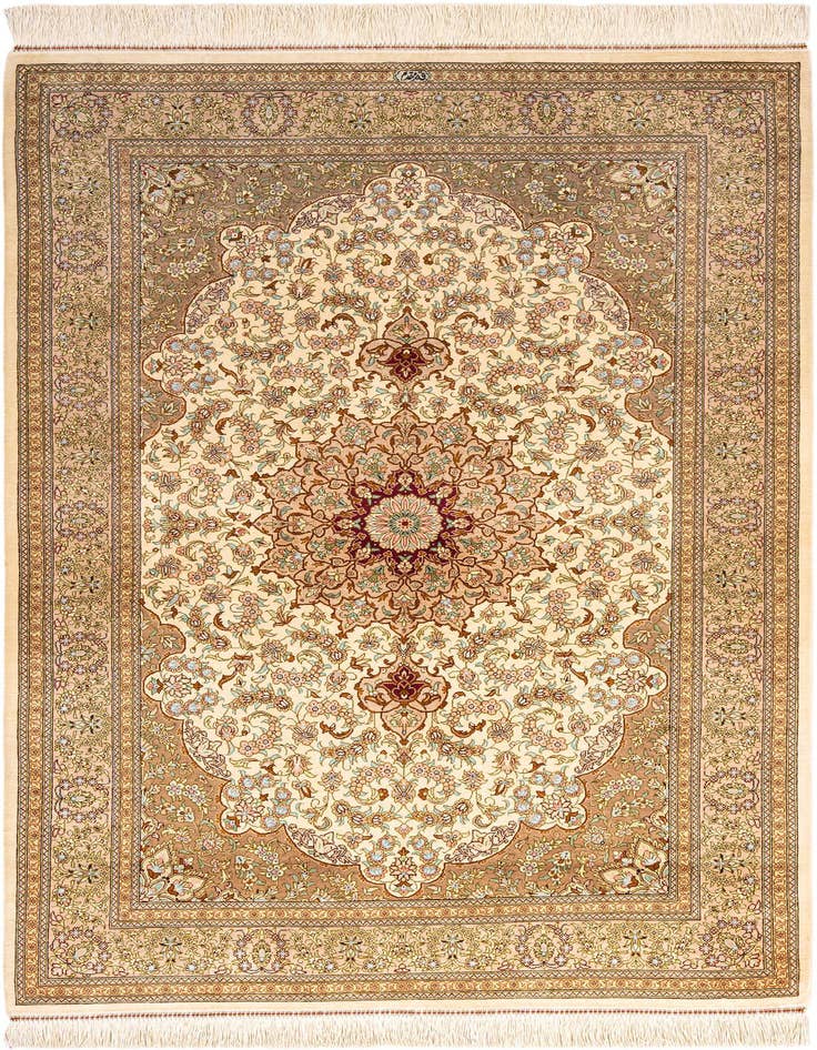 Detail image of 3' 3 x 5' Ghom Silk Rug