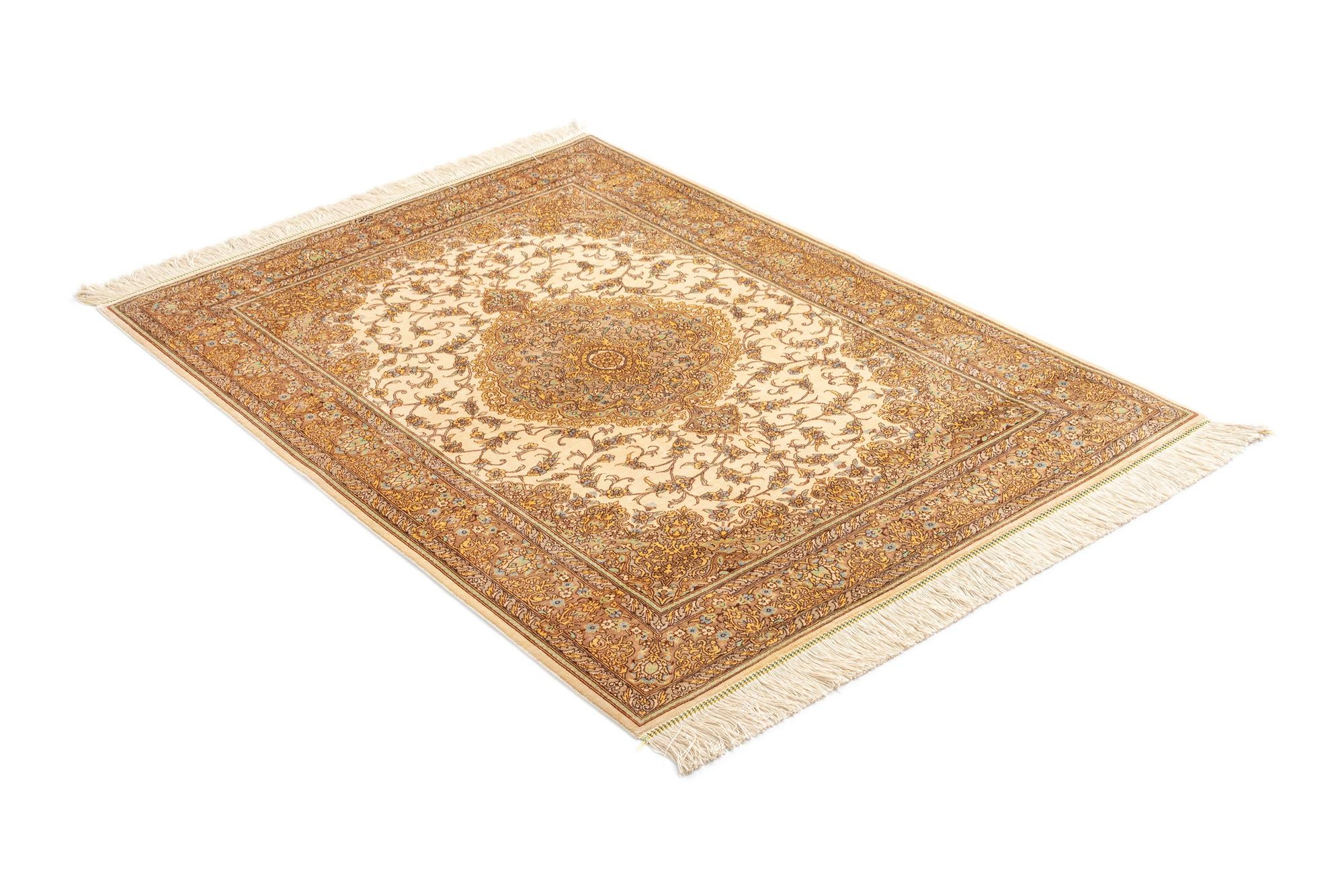 3' 5 x 4' 10 Ghom Silk Rug