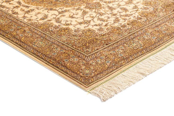 Detailfoto van 105cm x 150cm Ghom Silk Vloerkleed