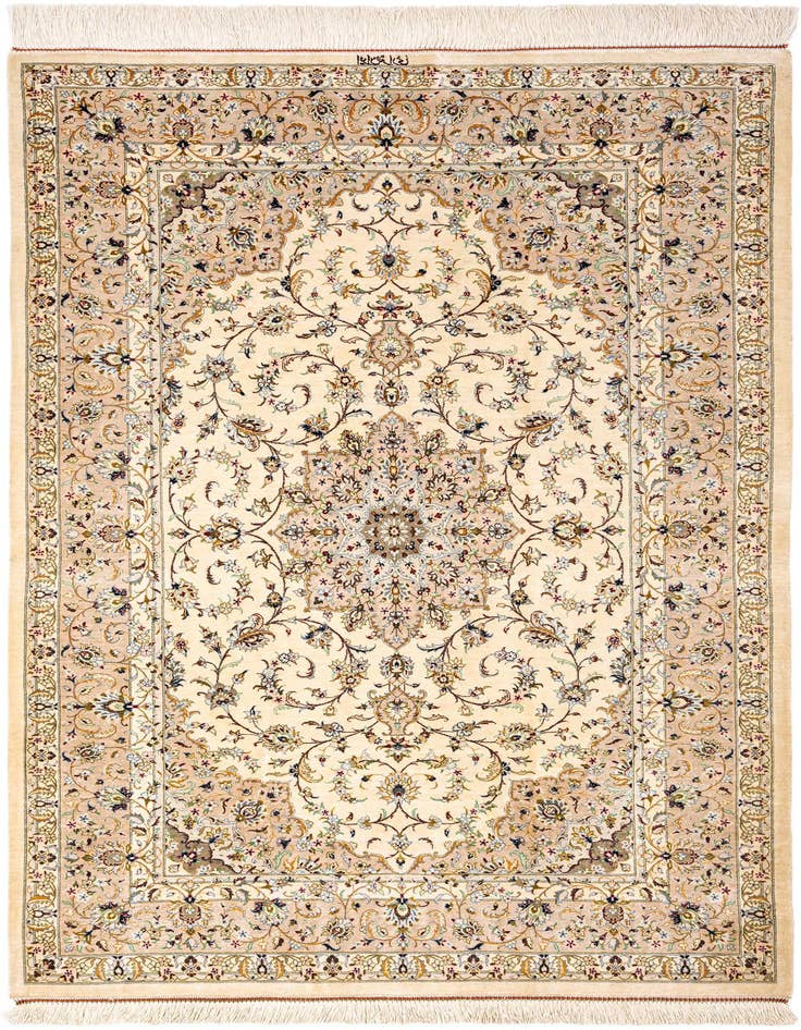 Detail image of 3' 3 x 4' 11 Ghom Silk Rug