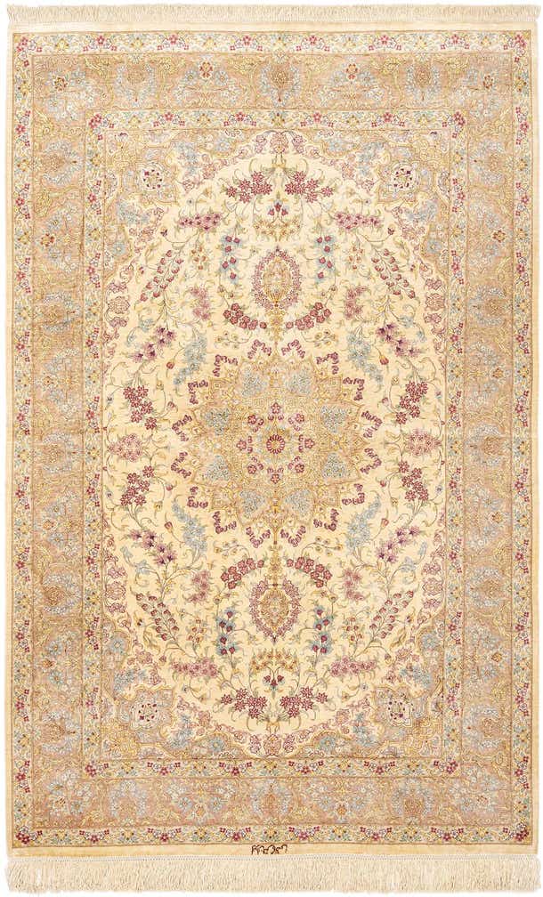 4' 4 x 6' 7 Ghom Silk Rug