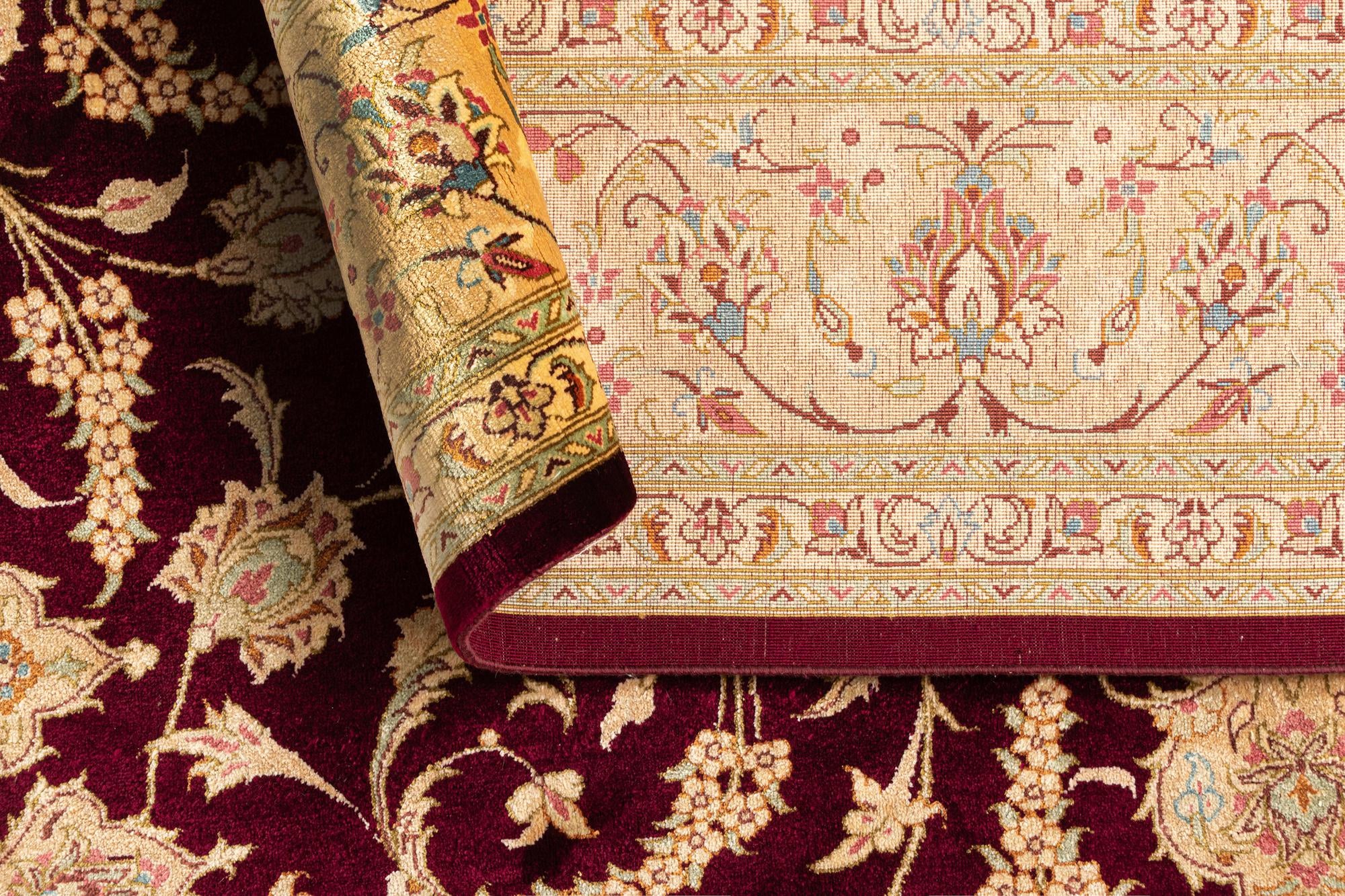 4' 4 x 6' 9 Ghom Silk Rug