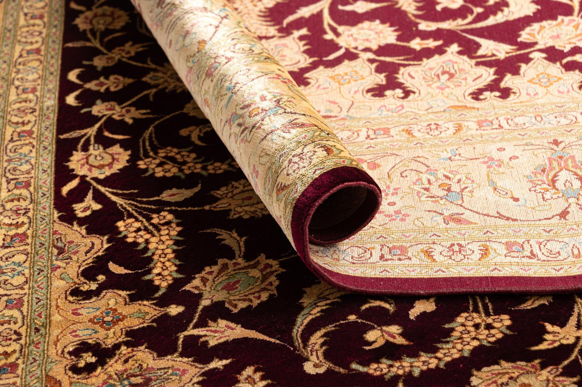 4' 4 x 6' 9 Ghom Silk Rug