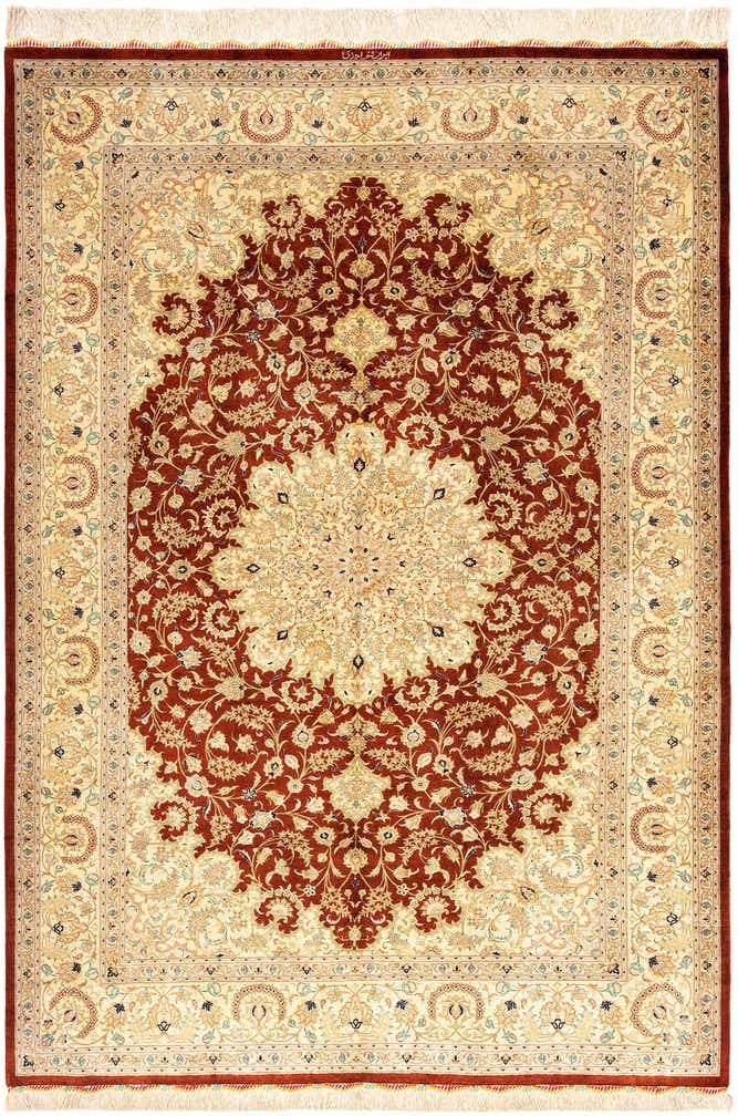 4' 6 x 6' 6 Ghom Silk Rug