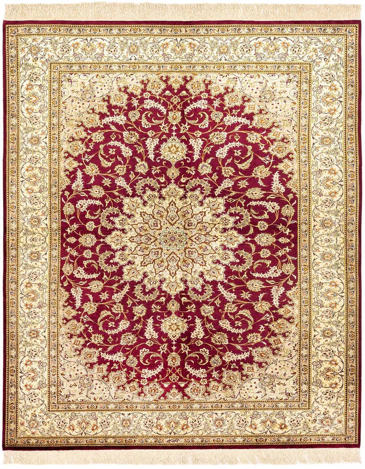 Detail image of 4' 4 x 6' 8 Ghom Silk Rug