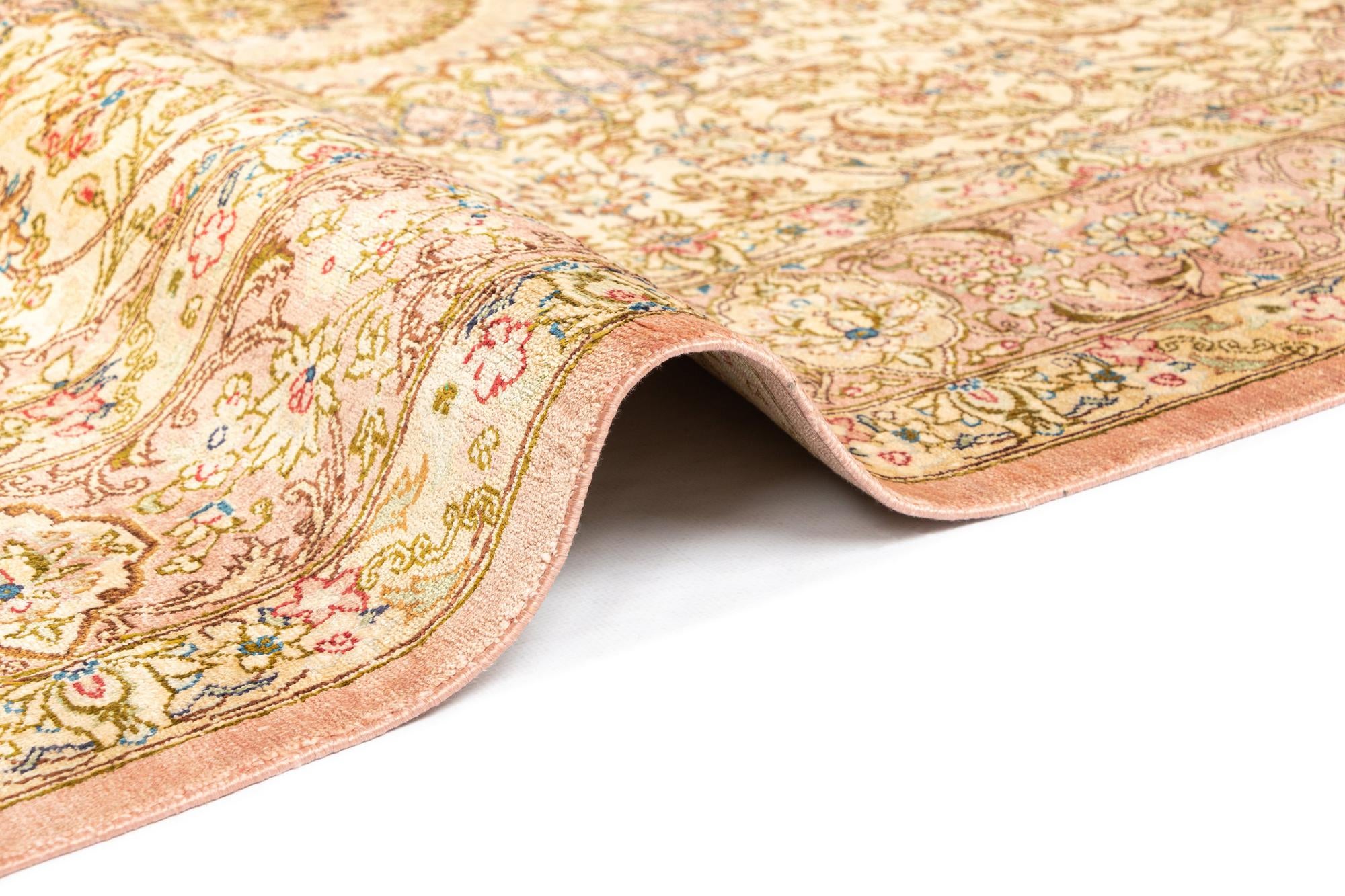 4' 3 x 6' 4 Ghom Silk Rug