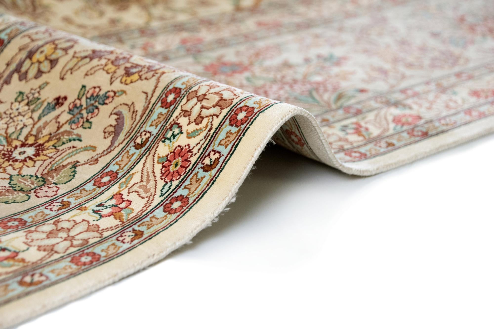 6' 6 x 9' 10 Hand Knotted Ghom Silk Persian Rug