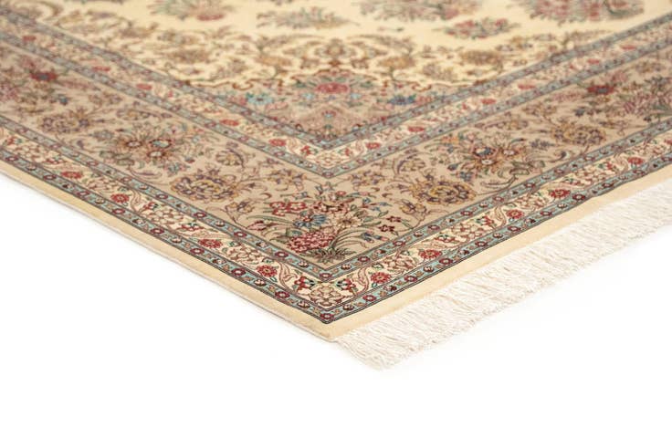 Detail image of 6' 6 x 9' 10 Hand Knotted Ghom Silk Persian Rug