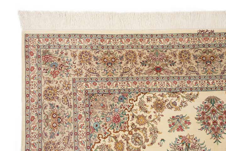 6' 6 x 9' 10 Hand Knotted Ghom Silk Persian Rug