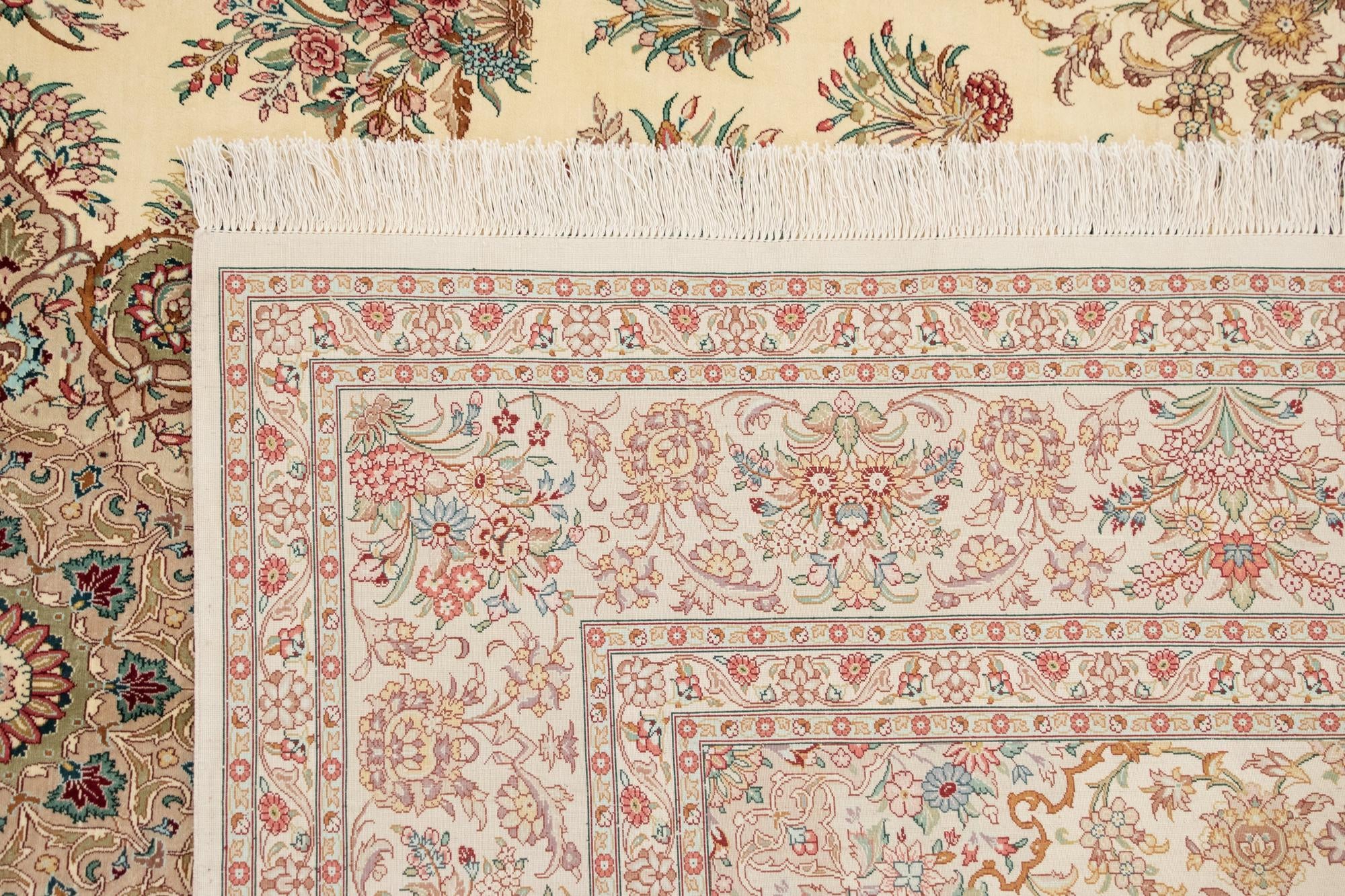 6' 6 x 9' 10 Hand Knotted Ghom Silk Persian Rug