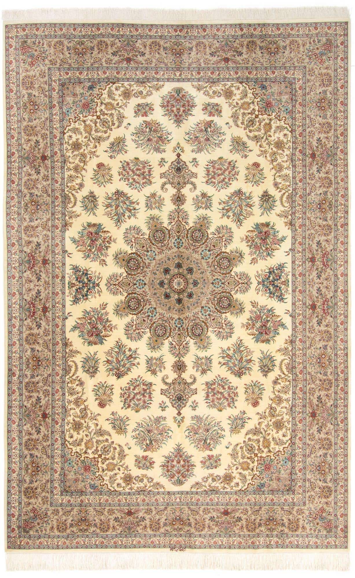 6' 6 x 9' 10 Hand Knotted Ghom Silk Persian Rug