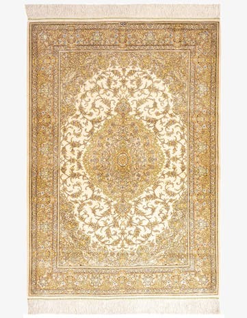 3' 5 x 4' 10 Ghom Silk Rug