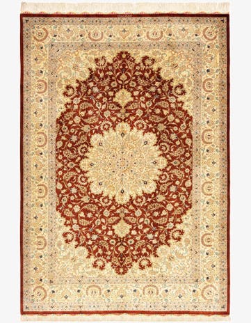 4' 6 x 6' 6 Ghom Silk Rug