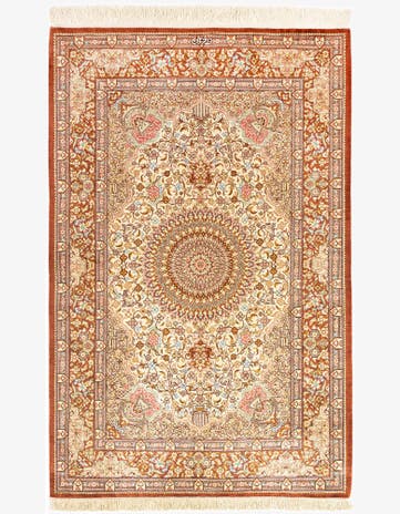 2' 7 x 4' 1 Ghom Silk Rug