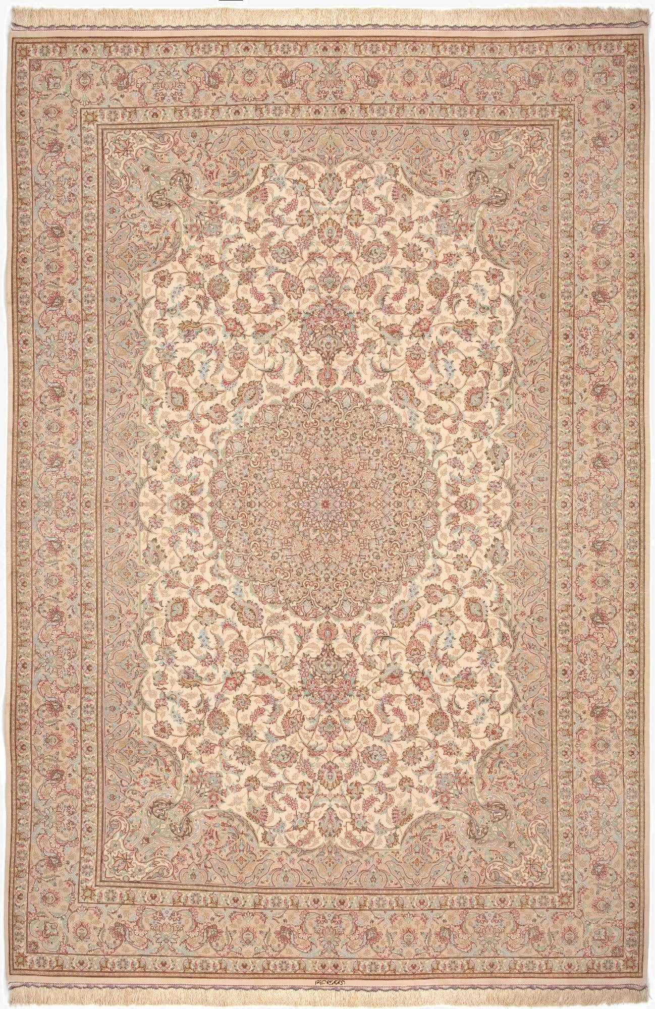 6' 6 x 9' 10 Ghom Silk Rug