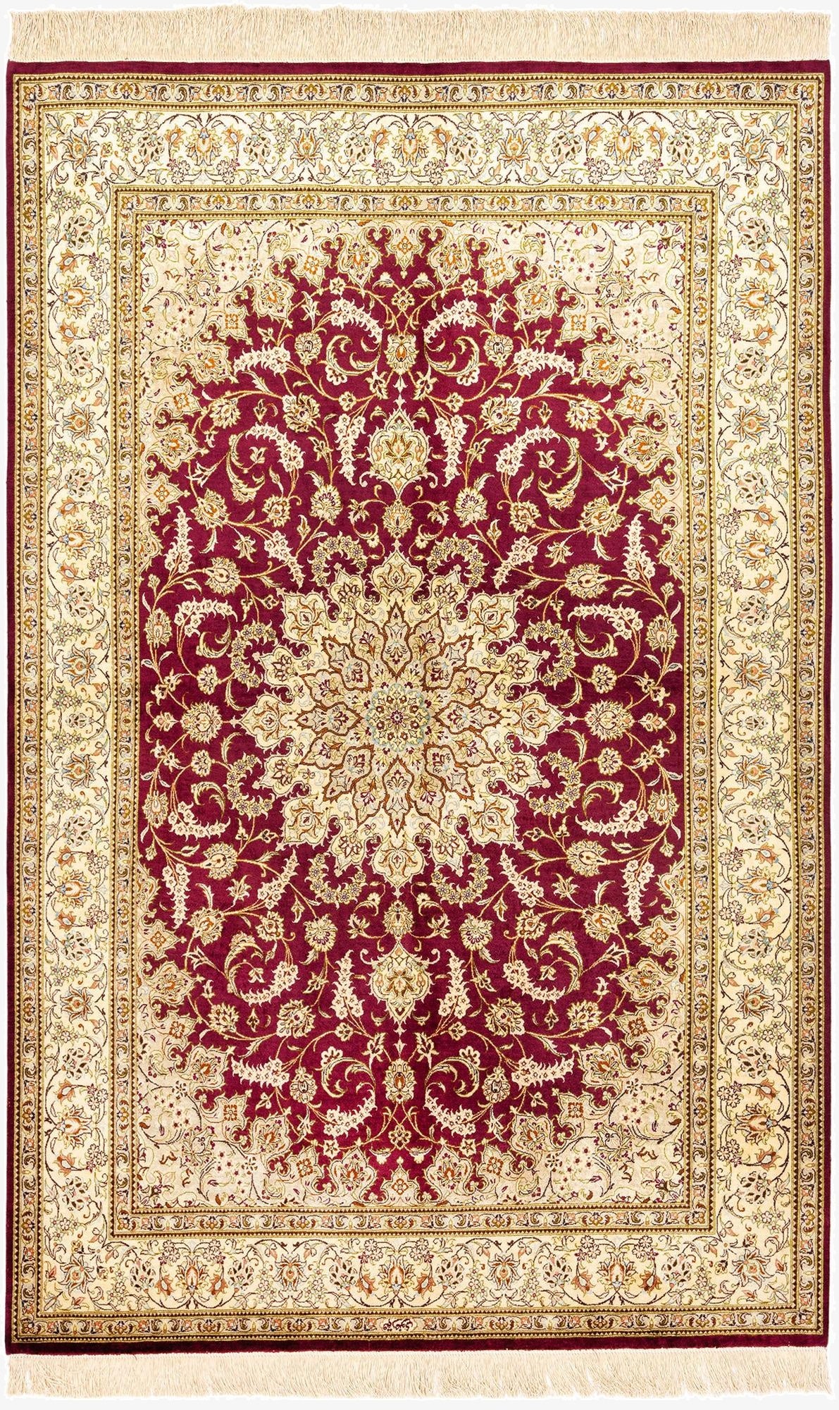 4' 4 x 6' 8 Ghom Silk Rug