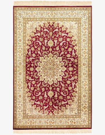 4' 4 x 6' 8 Ghom Silk Rug