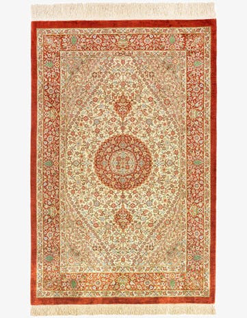 2' 7 x 4' Ghom Silk Rug