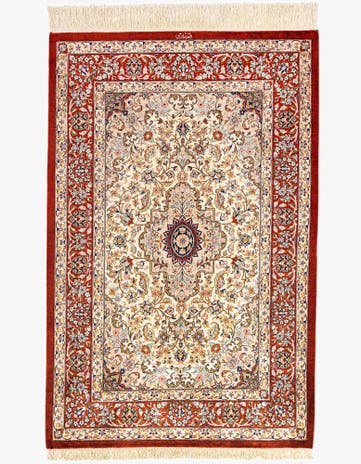2' 7 x 4' Ghom Silk Rug
