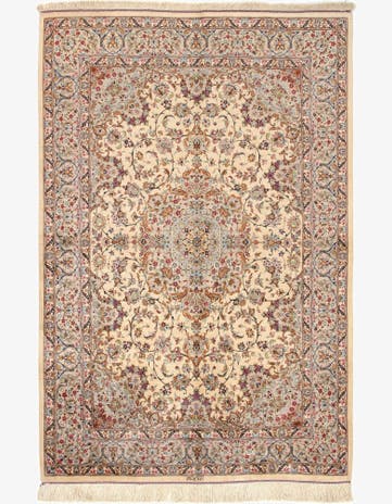 4' 3 x 6' 7 Ghom Silk Rug