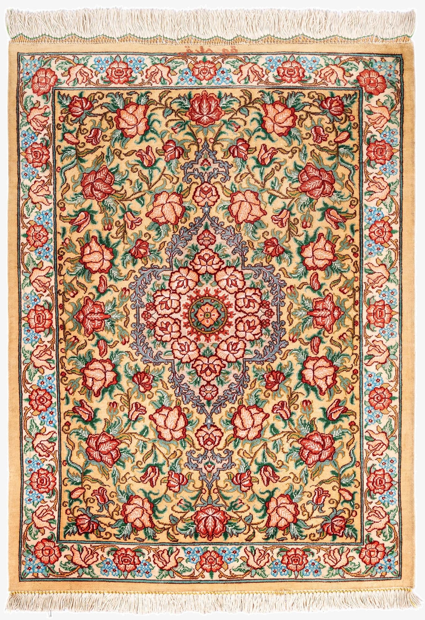 1' 11 x 2' 7 Ghom Silk Rug