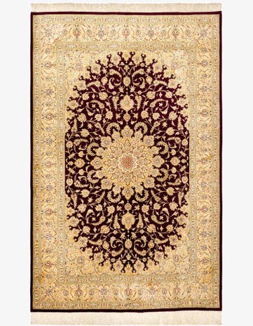 4' 4 x 6' 9 Ghom Silk Rug