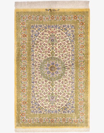 2' 8 x 4' 2 Ghom Silk Rug