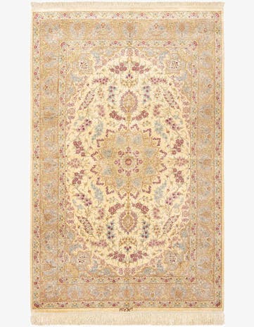 4' 4 x 6' 7 Ghom Silk Rug