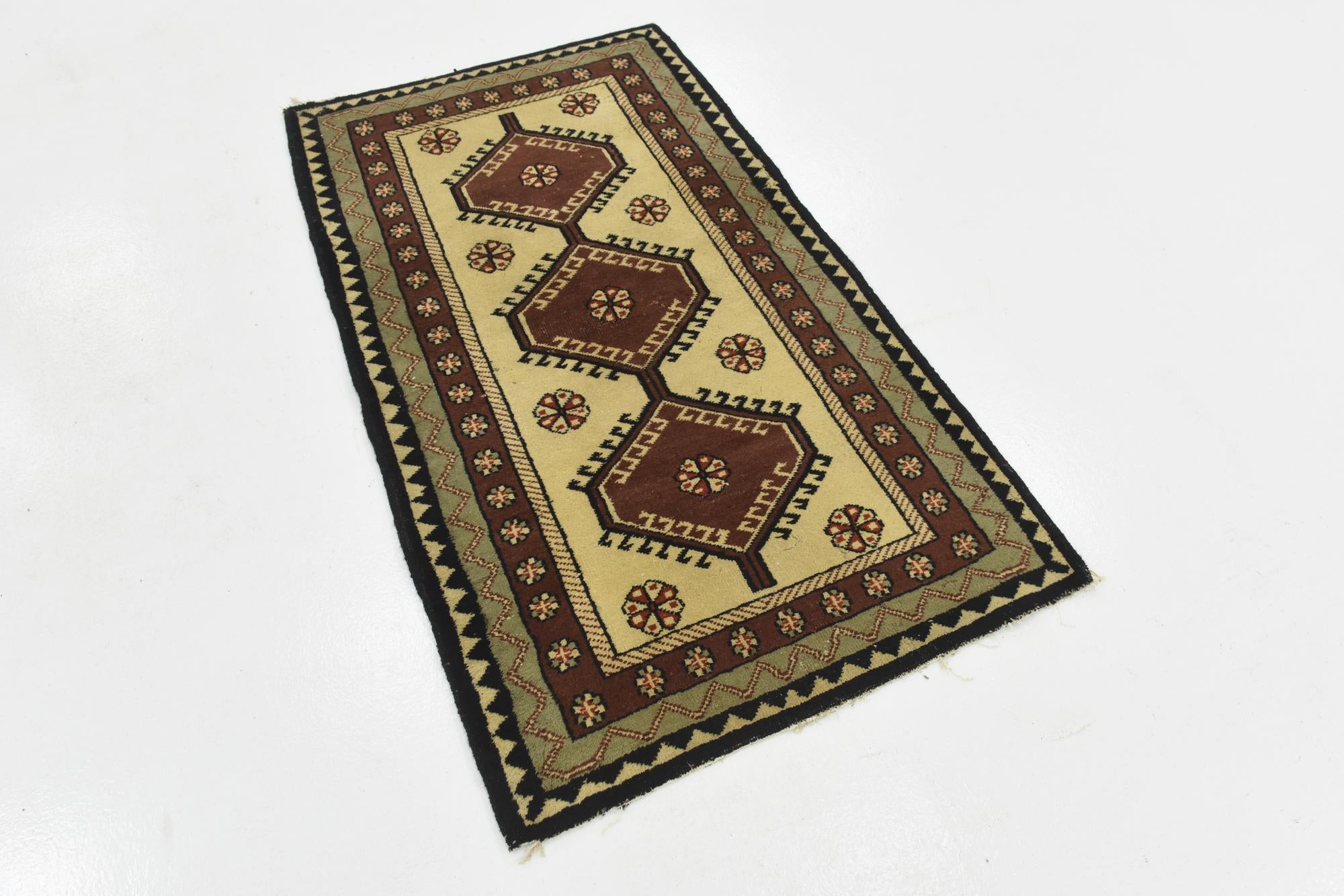 90cm x 160cm anudado a mano Hamedan Alfombra Lana