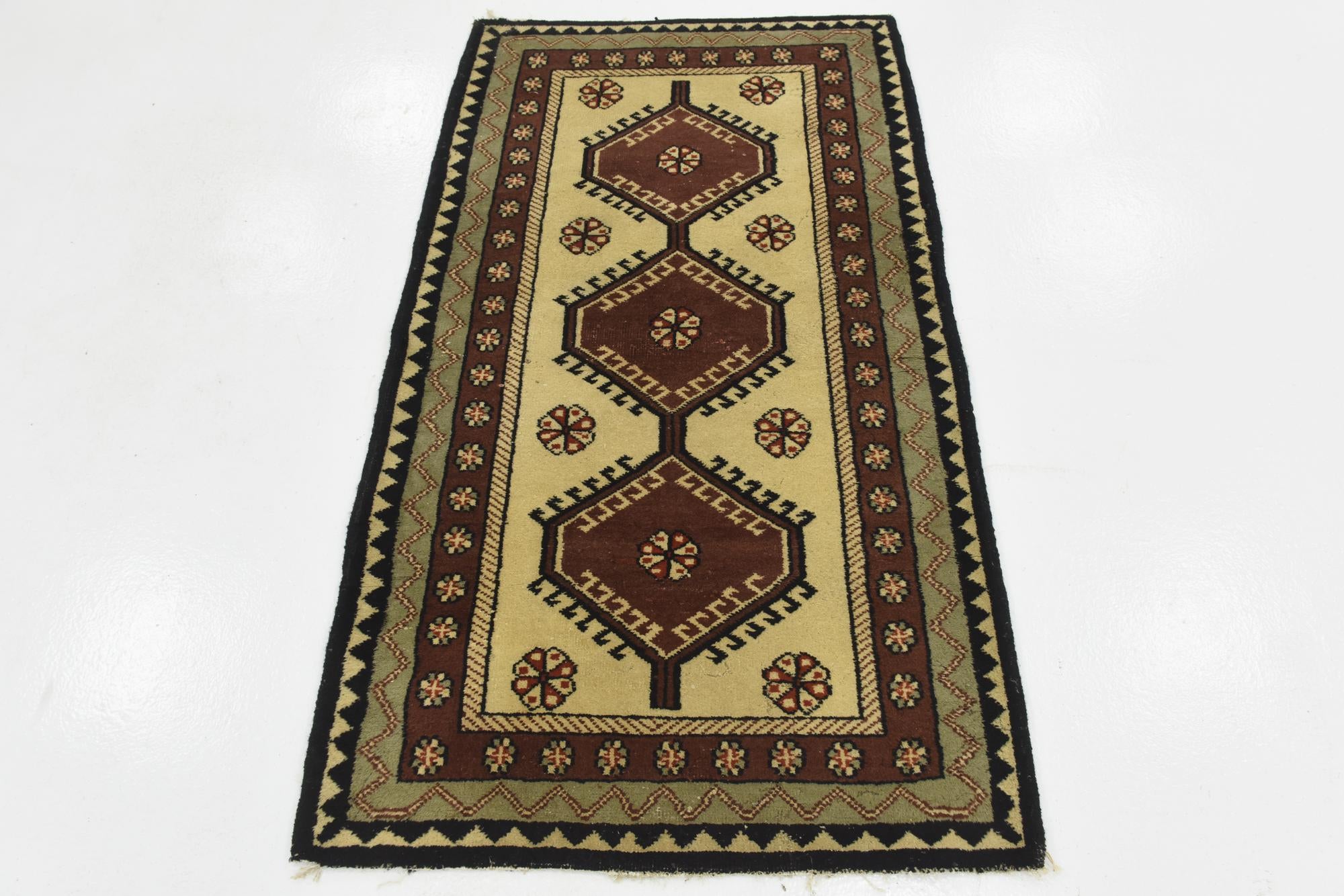 90cm x 160cm anudado a mano Hamedan Alfombra Lana