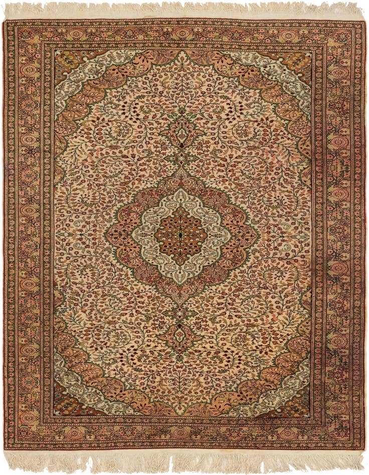 Detail image of 6' 5 x 9' 3 Hand Knotted Hereke Wool Rug