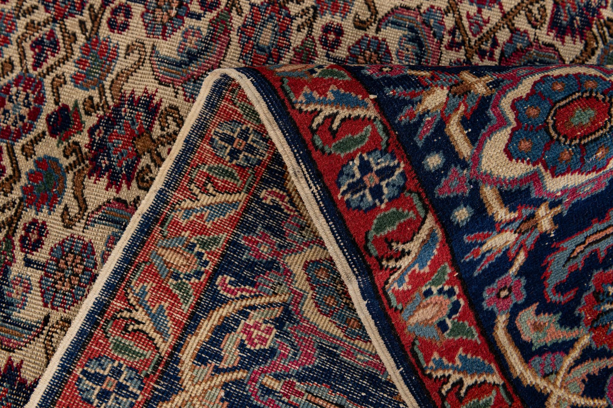 6' 6 x 9' 6 Hand Knotted Hossainabad Persian Wool Rug