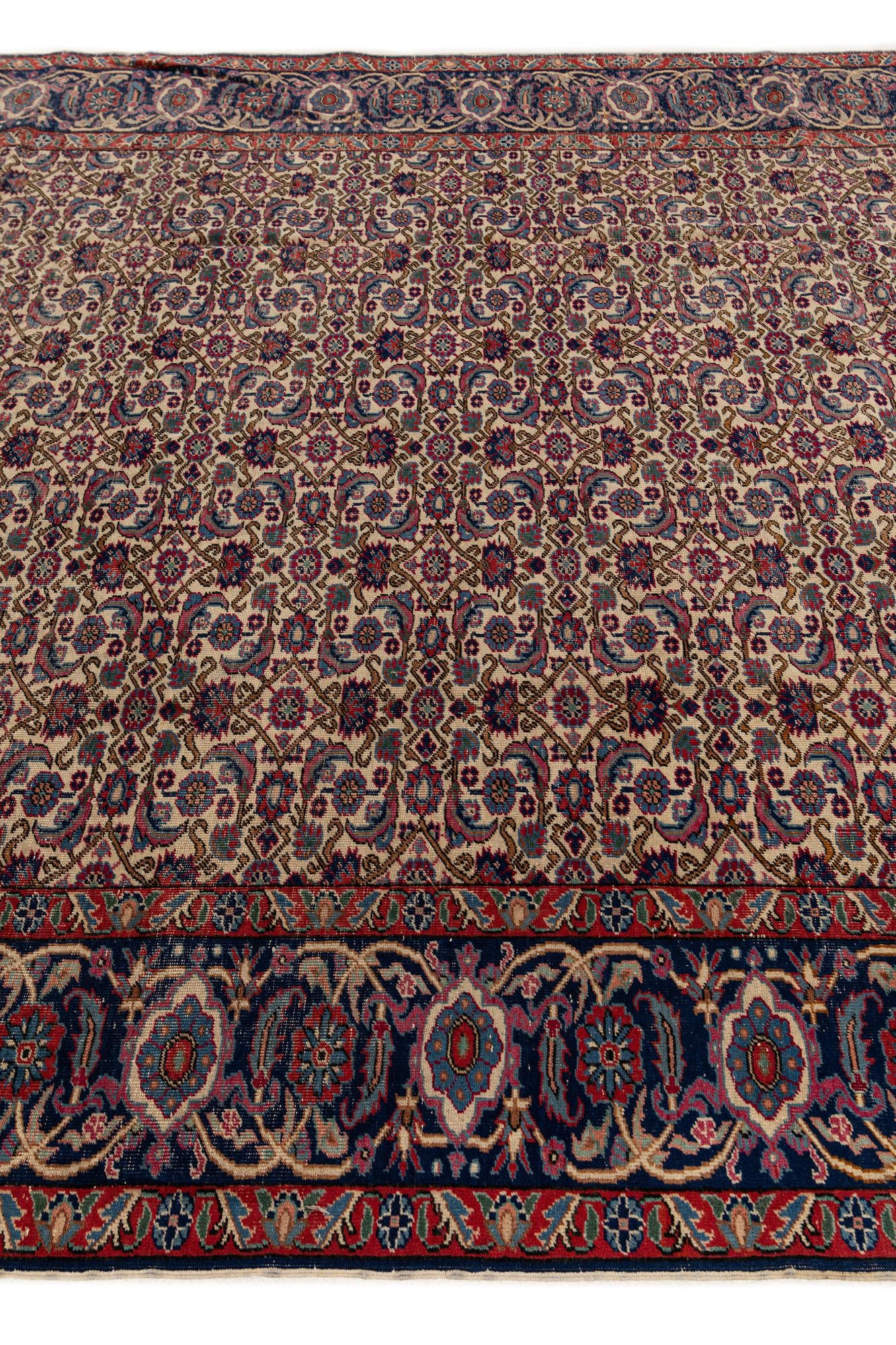 6' 6 x 9' 6 Hand Knotted Hossainabad Persian Wool Rug