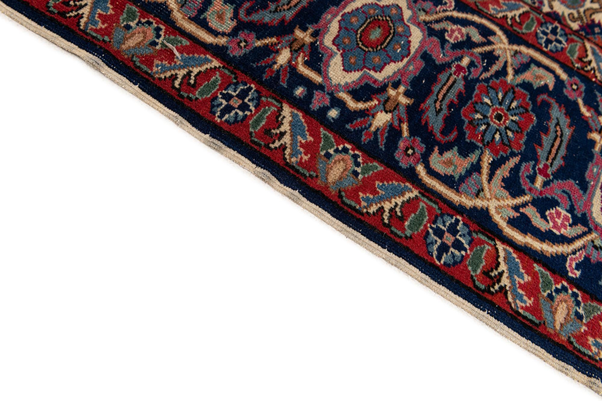 6' 6 x 9' 6 Hand Knotted Hossainabad Persian Wool Rug
