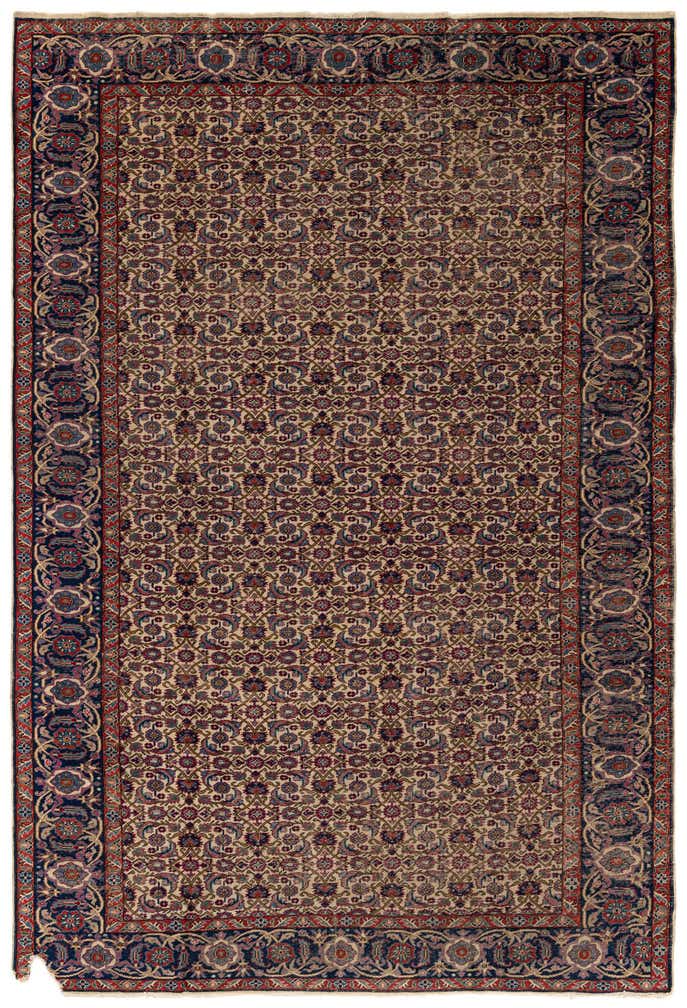 6' 6 x 9' 6 Hand Knotted Hossainabad Persian Wool Rug