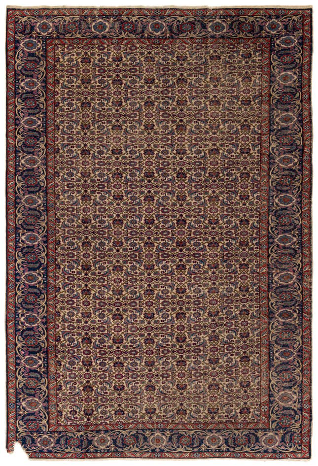 Detail image of 6' 6 x 9' 6 Hand Knotted Hossainabad Persian Wool Rug
