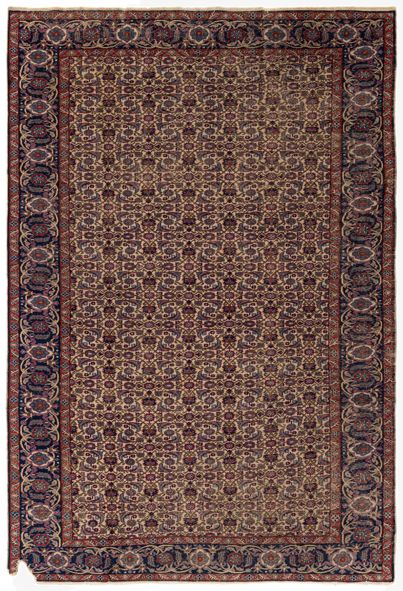 6' 6 x 9' 6  Hand Knotted Hossainabad Persian Wool Rug