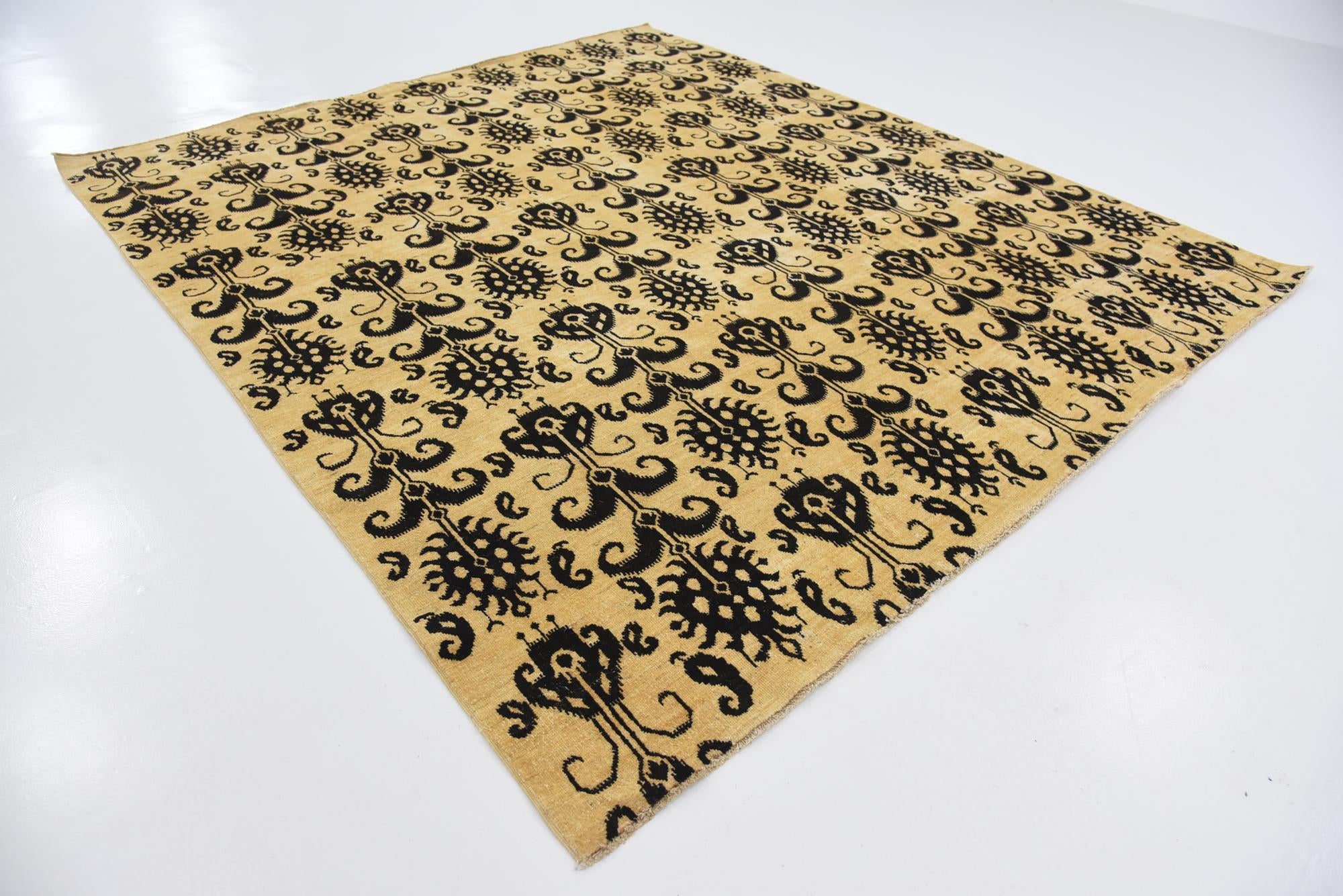 8' 2 x 9' 6 Hand Knotted Ikat Oriental Rug