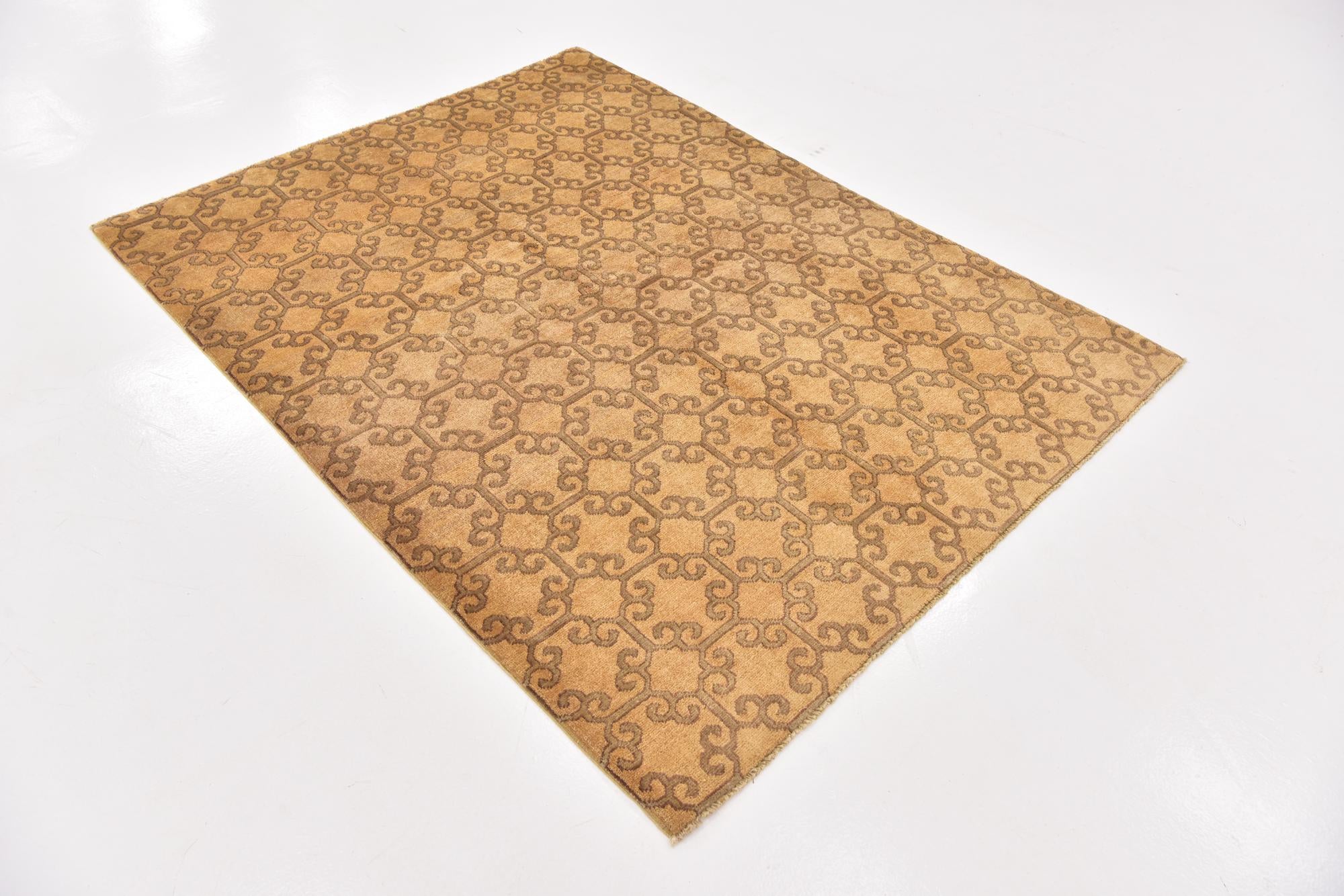 5' x 6' 6 Hand Knotted Ikat Oriental Rug