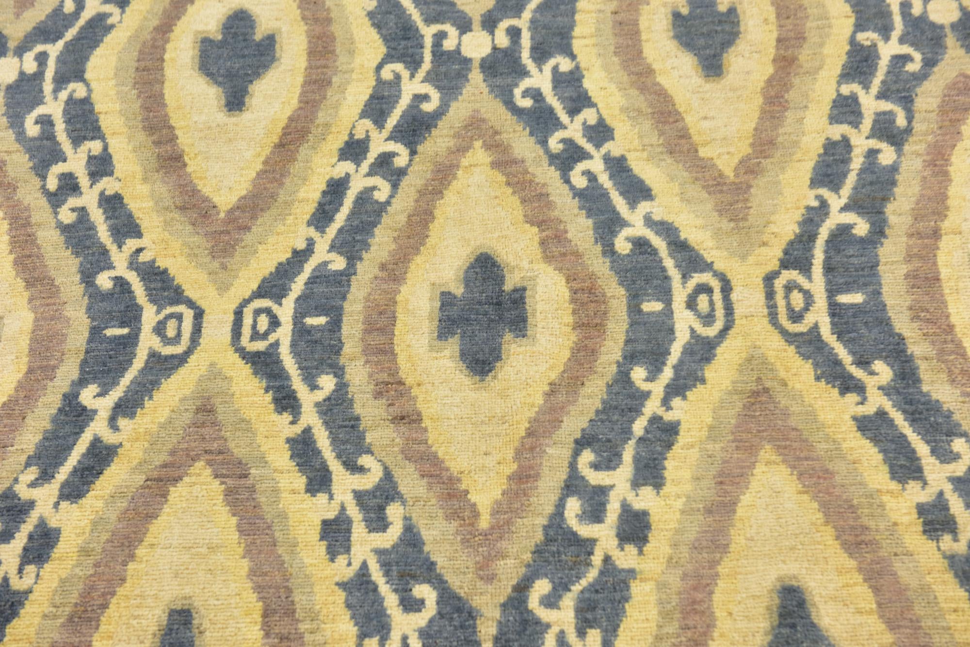 5' x 6' 5 Hand Knotted Ikat Rug