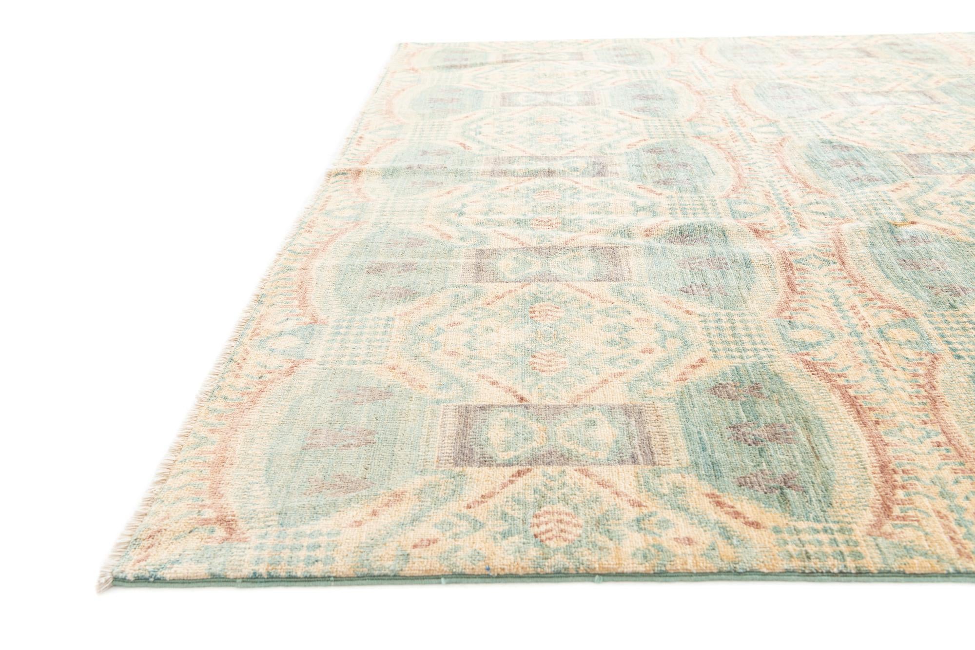6' 10 x 9' 7 Hand Knotted Ikat Oriental Rug