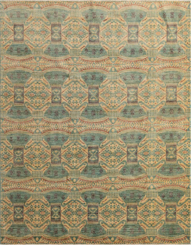 Detail image of 6' 10 x 9' 7 Hand Knotted Ikat Oriental Rug