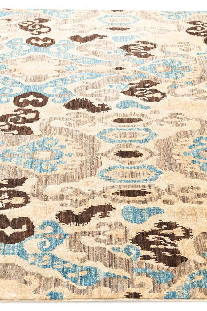 6' 8 x 9' 3 Hand Knotted Ikat Oriental Rug