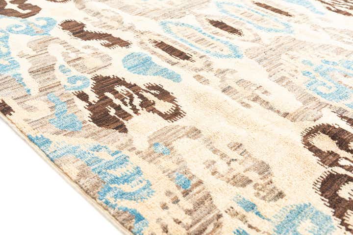6' 8 x 9' 3 Hand Knotted Ikat Oriental Rug