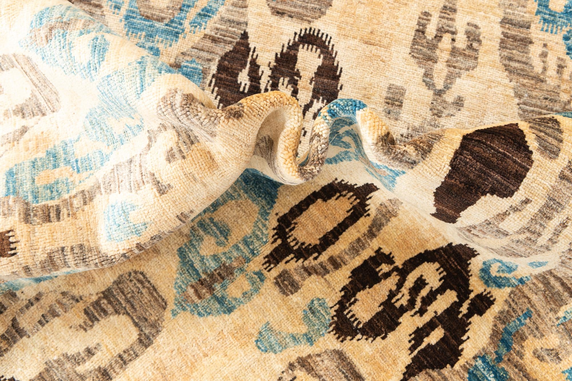 6' 8 x 9' 3 Hand Knotted Ikat Oriental Rug