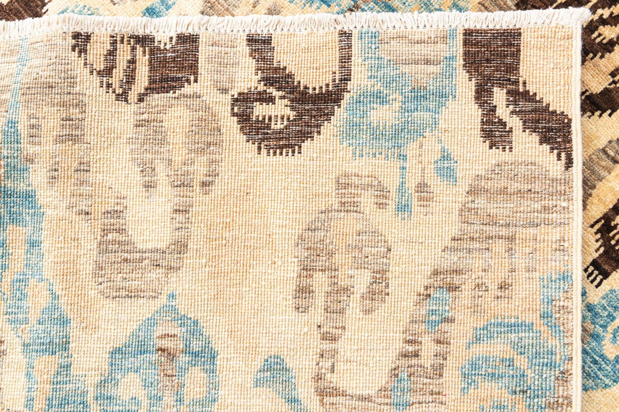 6' 8 x 9' 3 Hand Knotted Ikat Oriental Rug